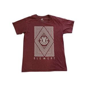 Vintage Element Burgundy Graphic T-Shirt Men’s Medium Skater Tee